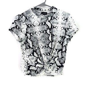 Originality Cropped Tie-knot Python Snake Shirt